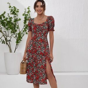 NWT SHEIN FLORAL MIDI DRESS
